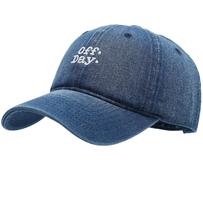 Custom Logo Embroidery Letter 2025 Sporty 6-Panel Denim Baseball Caps Common Fabric Feature