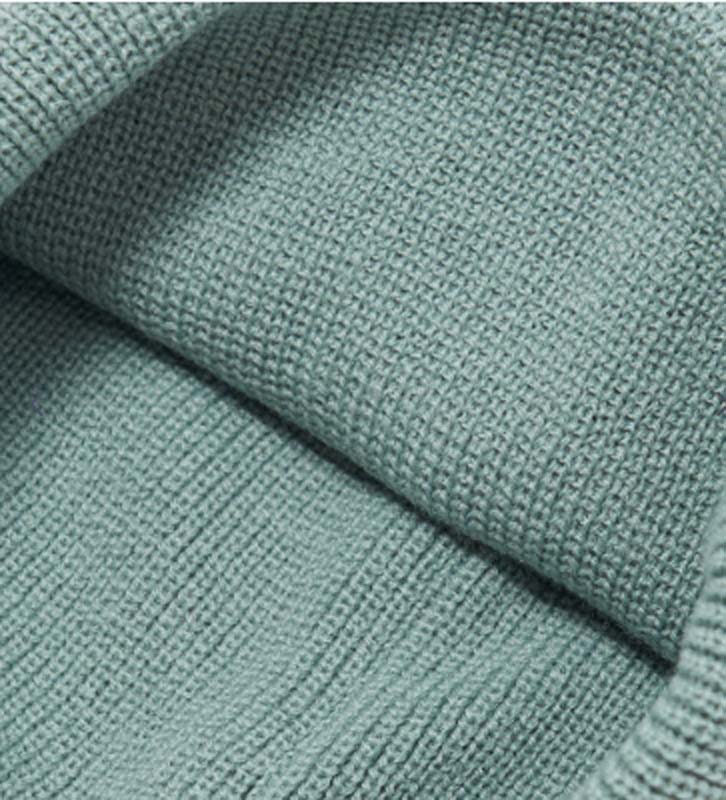 Fashion Green Plain Winter Hat 100% Wool Knit Beanies with Custom Embroidery Letter for Adult Knitted Hat Custom Color Female