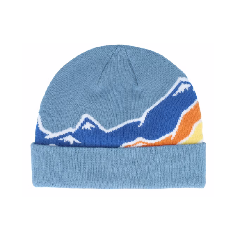 Customizable Blue Light Winter Knitted Beanies Warm Cuff Hats for Men and Women with Custom Logo for Beach Scene