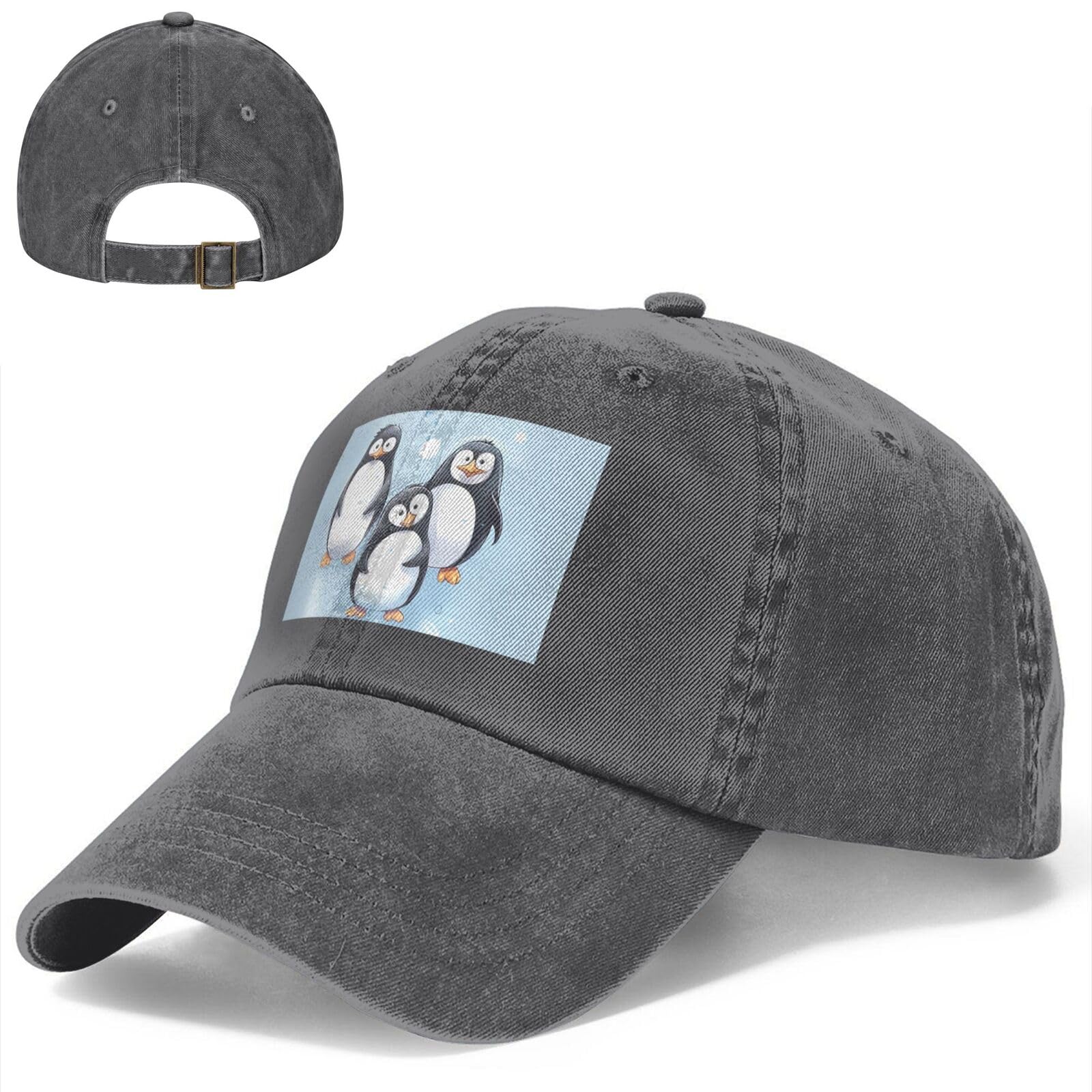 Adjustable Cotton Trucker Hat Classic Low Profile Golf Dad Hat with Cute Penguins Design for Men