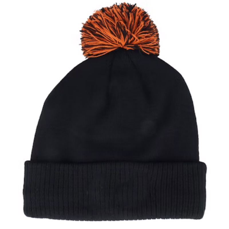 Design Your Own Plain Black Beanie With Pom Warm Knit Skull Cap Soft Cuff Beanie Fully Custom Logo Winter Hat for Men Women Kids