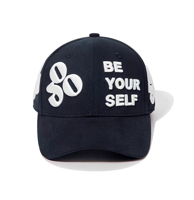 American Vintage Dobby Twill Street Style 3D Embroidery Letter Baseball Cap Large Brim Hard Top Trendy Hip Hop Hat