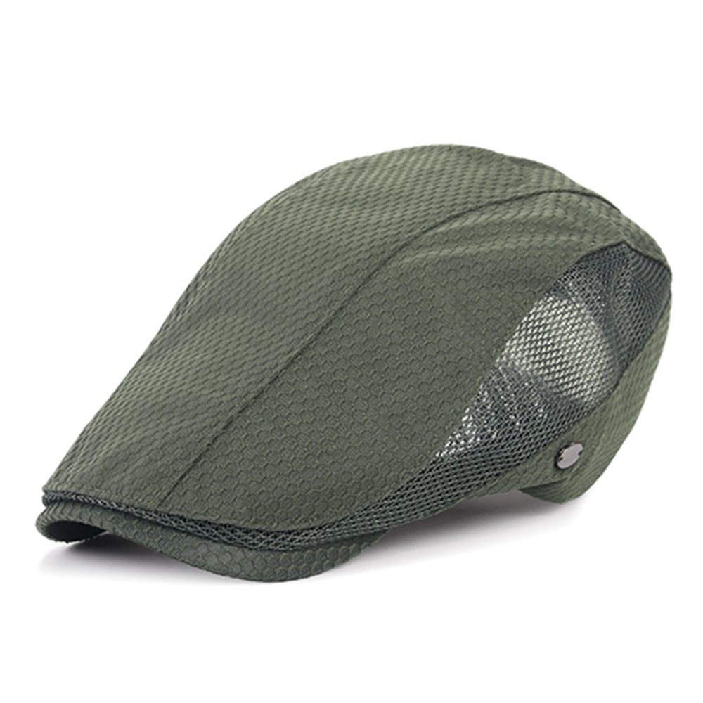 Customized Logo Classical Fashion Comfortable Soft Polyester Mesh Newsboy Hat Ivy Cap