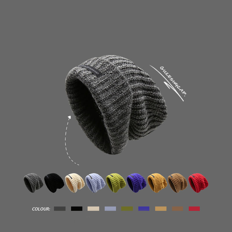 Winter Skull Cap - Men's and Women's Universal Thick and Extended Stylish and Warm Knitted Hat - Cold Hat