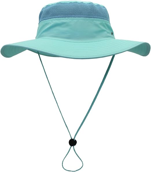 Custom Adjustable Mens Sun protection Fisherman Hat Wide Brim Breathable Mesh Bucket Hat With Windproof Rope