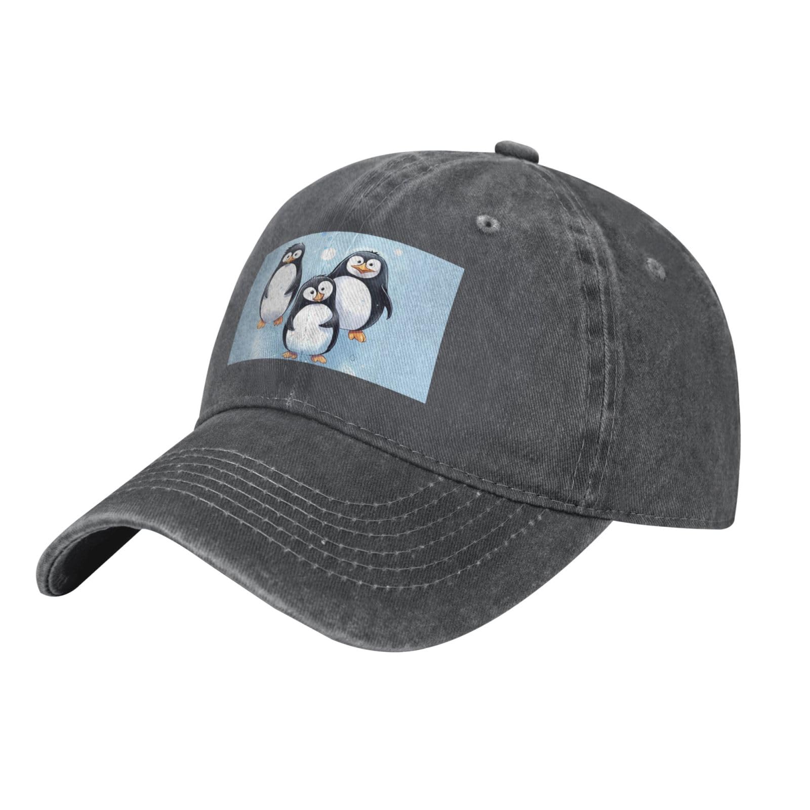 Adjustable Cotton Trucker Hat Classic Low Profile Golf Dad Hat with Cute Penguins Design for Men