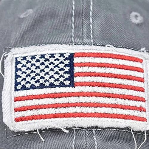 American Flag Trucker Cap Big Head Snapback Patriotic Baseball Hat with Affixed Cloth Embroidery Outdoor Casual