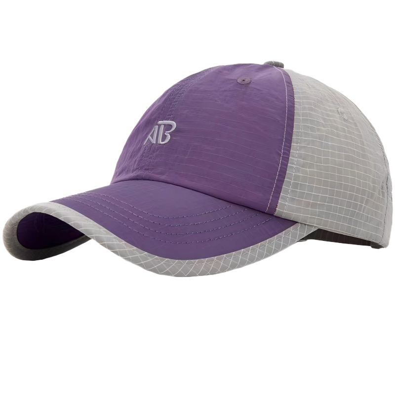 2026 New Purple Gray Color Block Embroidery Letter Lightweight Sporty Baseball Cap Unisex Adjustable Silver Copper