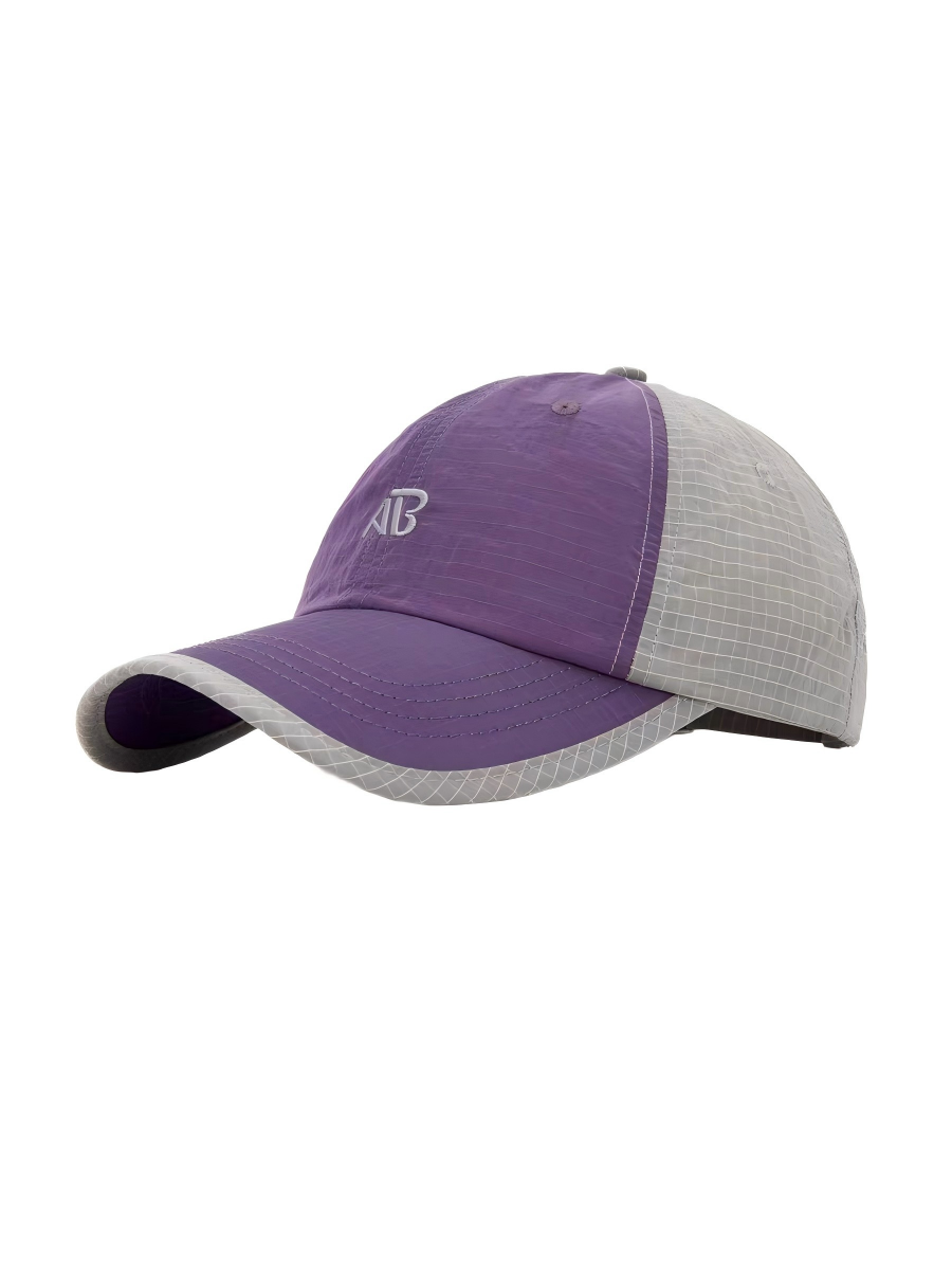2026 New Purple Gray Color Block Embroidery Letter Lightweight Sporty Baseball Cap Unisex Adjustable Silver Copper