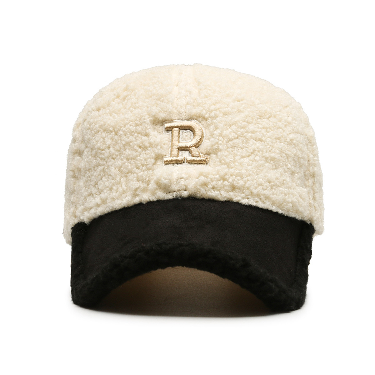 New Autumn-winter Warm 6-panel Baseball Caps Suitable Both Men Women Adjustable Thick Caps Embroidered Letters Teddy Fleece