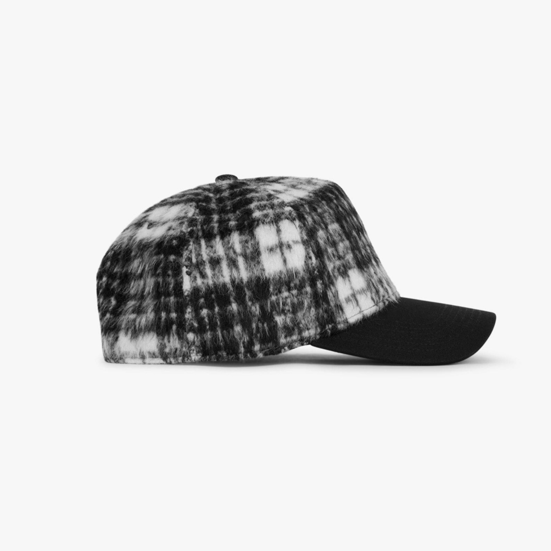 Autumn Winter Curved Brim Baseball Sport Cap Custom 6 Panel Distressed Retro British Plaid Felt Baseball Cap