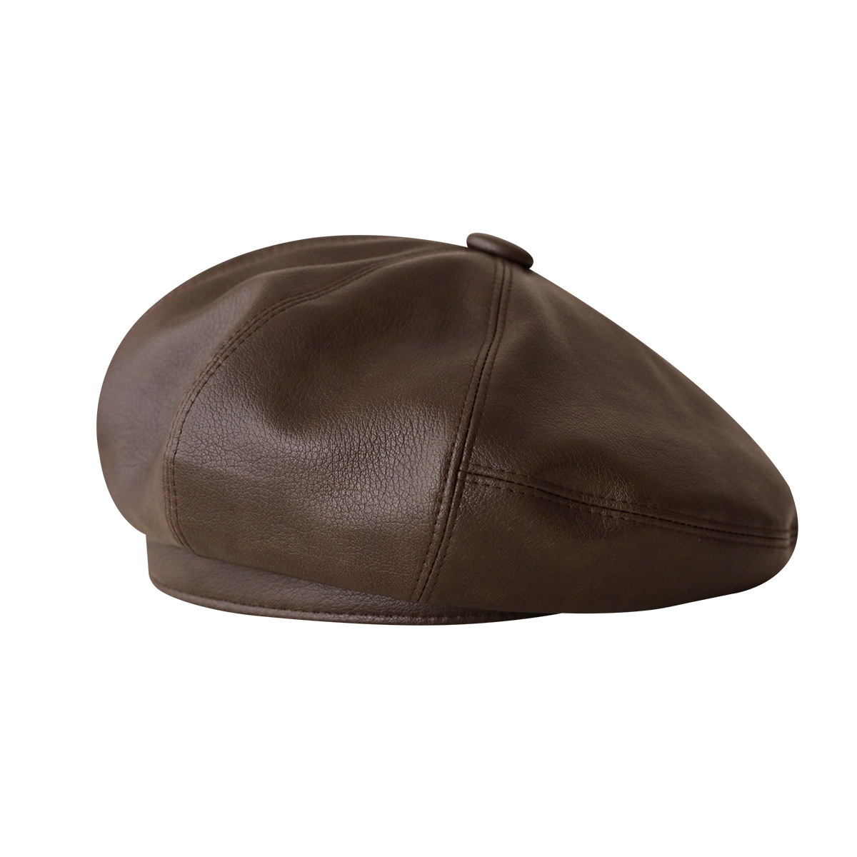2025 New Model Wholesale PU Leather Fedora Cap-Vintage Artist Casual Outdoor Travel Cap-Unisex Adult
