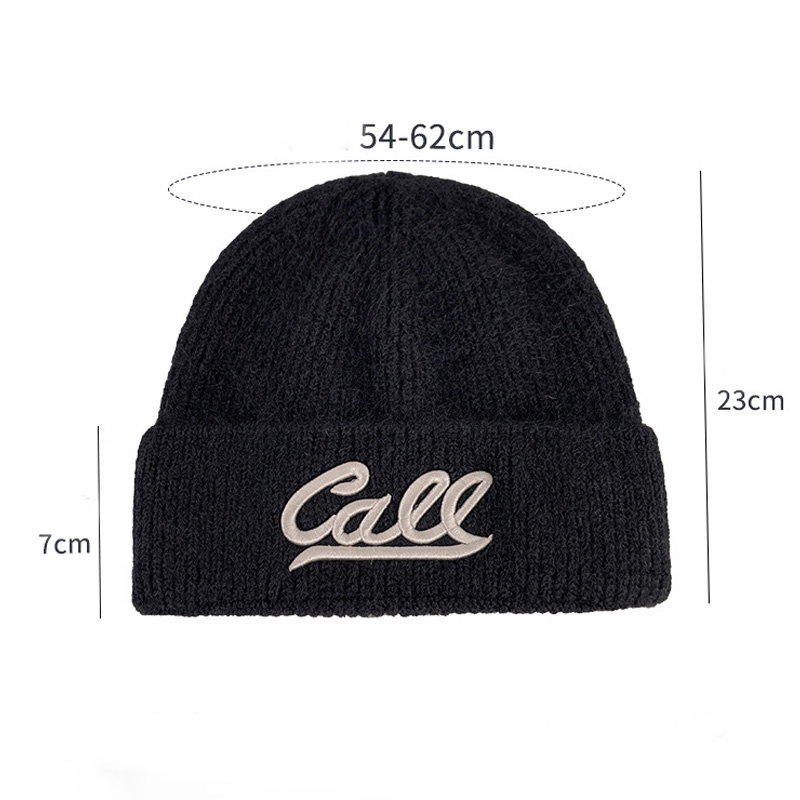 2025 New Style Letter Knitted Hat - Winter and Autumn Warmth Knitted Yarn - Thick Cold Hat