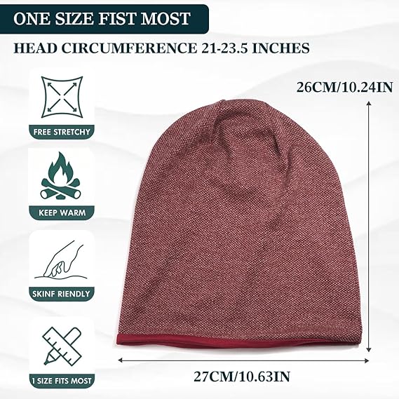Beanie Hat for Unisex Adjustable Breathable Knit Slouchy Soft Cotton Custom Logo for Everyday Outdoor Wear