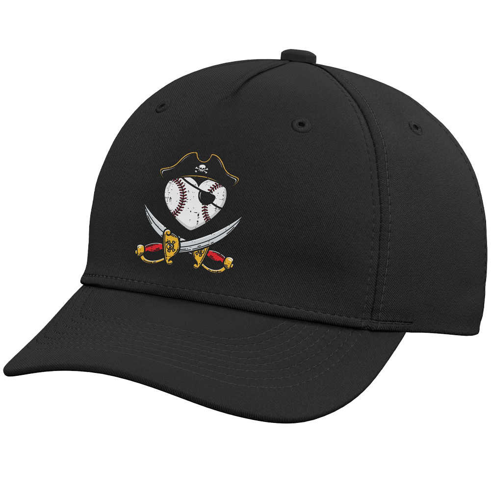 Pirate Baseball Heart Crossed Swords Sports Boys Kids Men Adjustable Baseball Hat