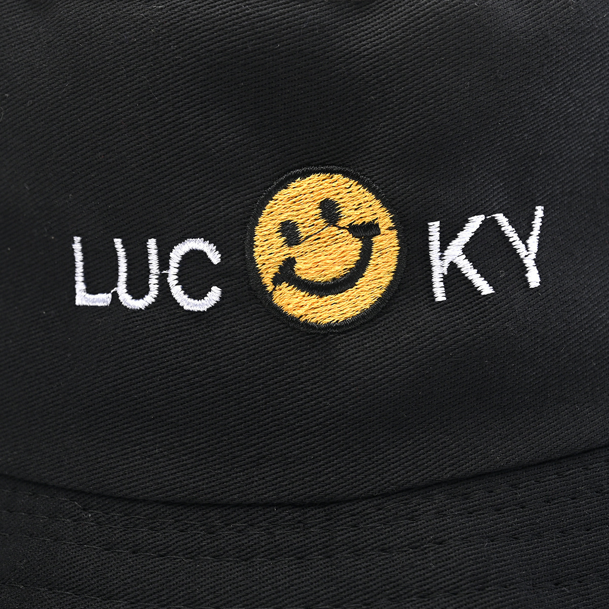 Spring Summer Double Sided Fisherman Cap Women's Men's Cartoon Embroidered Happy Face Sun Protection 100% Polyester Hat for