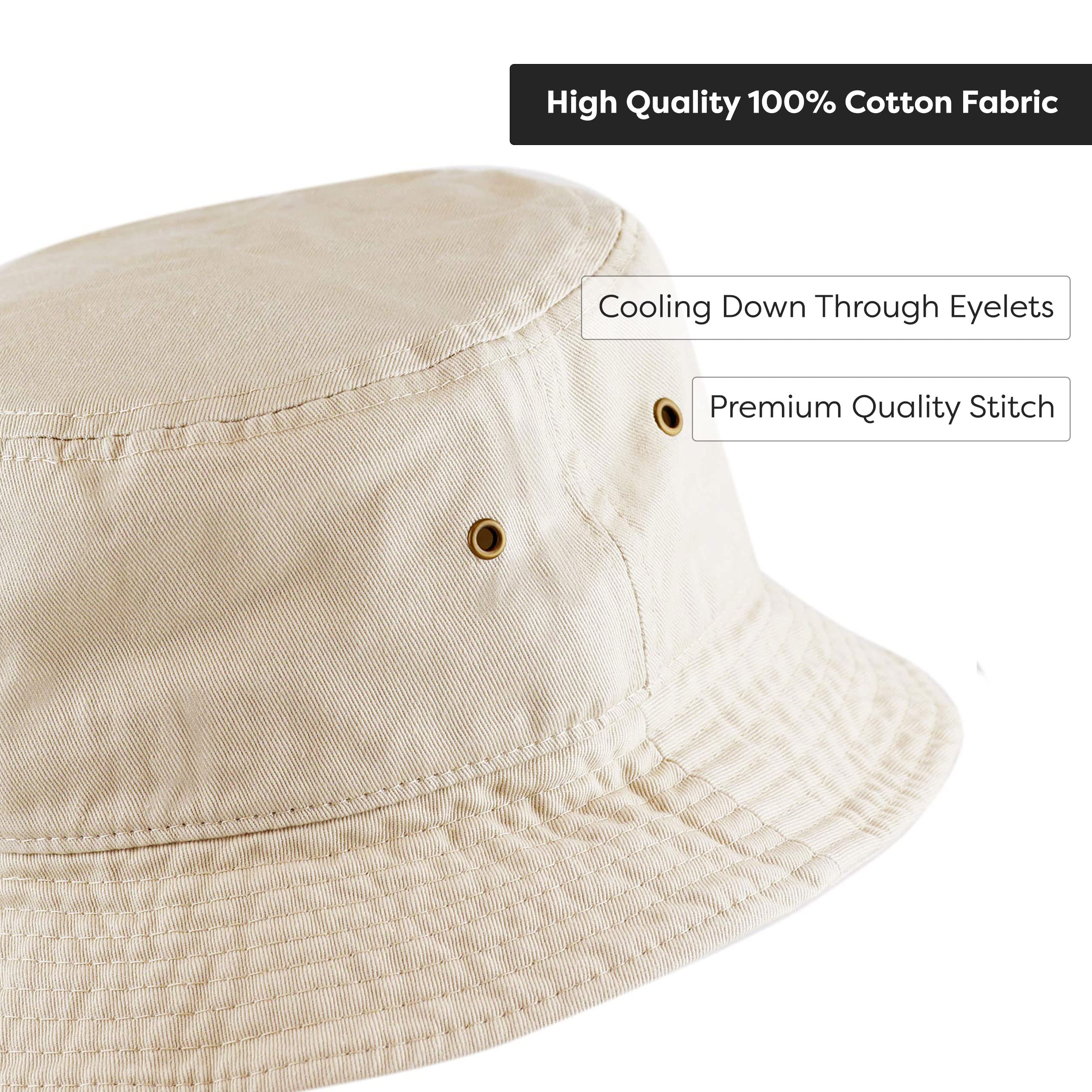 100% Cotton UPF 50 Packable Summer Travel Bucket Hat Beach Sun Hat From the Also Eye Holes Were Designed
