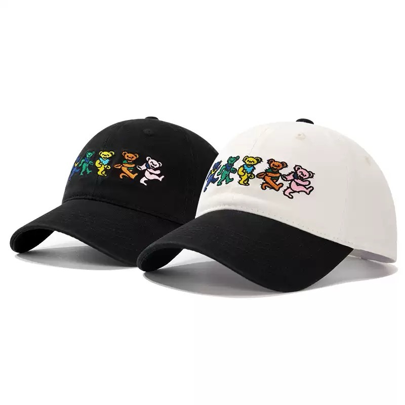 High Quality Hand Embroidered Six Baseball Caps Vintage Sporty Twill Fabric Customizable Options