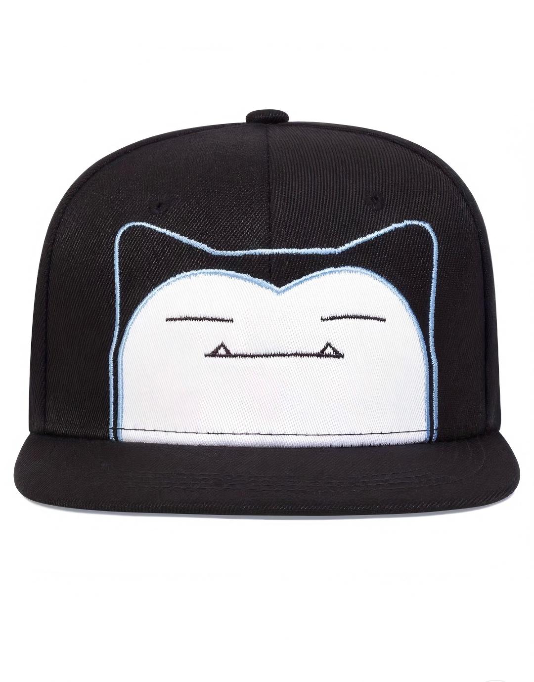 2025 New Cartoon Cute Embroidery Black Flat Brim  Cap Unisex Casual Trendy Outdoor Travel Hat