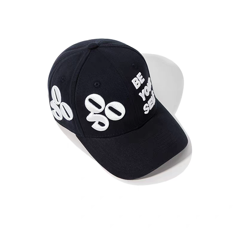 American Vintage Dobby Twill Street Style 3D Embroidery Letter Baseball Cap Large Brim Hard Top Trendy Hip Hop Hat