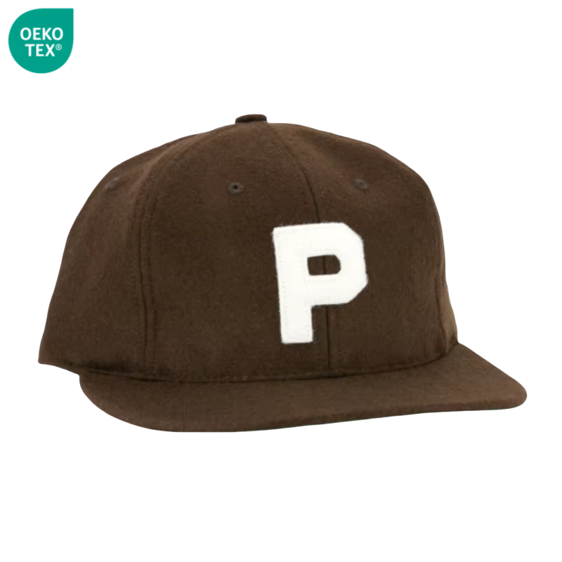 Good Quality 6 Panel Wool Blend Unstructured Snapback Hat Felt Logo Wool Caps
