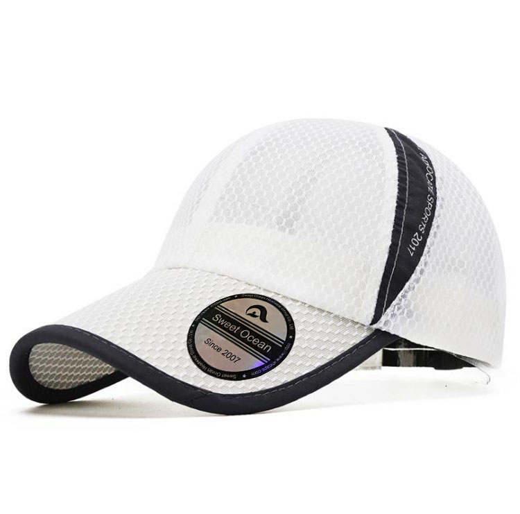 Custom High Quality Dry Fit Running Cap 6 Panel Oxford Polyester Mesh Waterproof Breathable Flat Stylish Sporty Design Letter