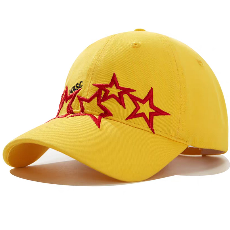 Letter Star Embroidered Twill Dobby Street Style Casual Baseball Cap Unisex Versatile Adjustable Strap Sun Duckbill Common