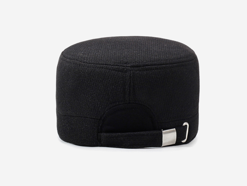 Winter New Style Outdoor Men's Elderly Hat Warm Wool Flat-top Cap Casual Middle-aged Dad Thick Flat-top