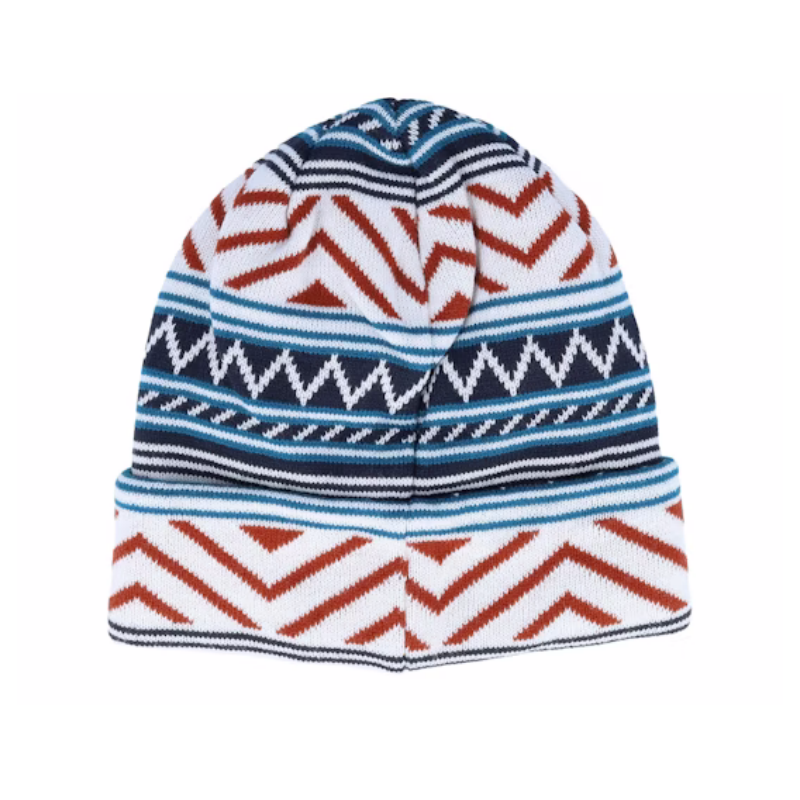 2025 Fashion Zigzag Striped Winter Stretchy Knit Beanie Hats Soft Warm for Men Women Lightweight Stylish Unisex Cuffed Beanies