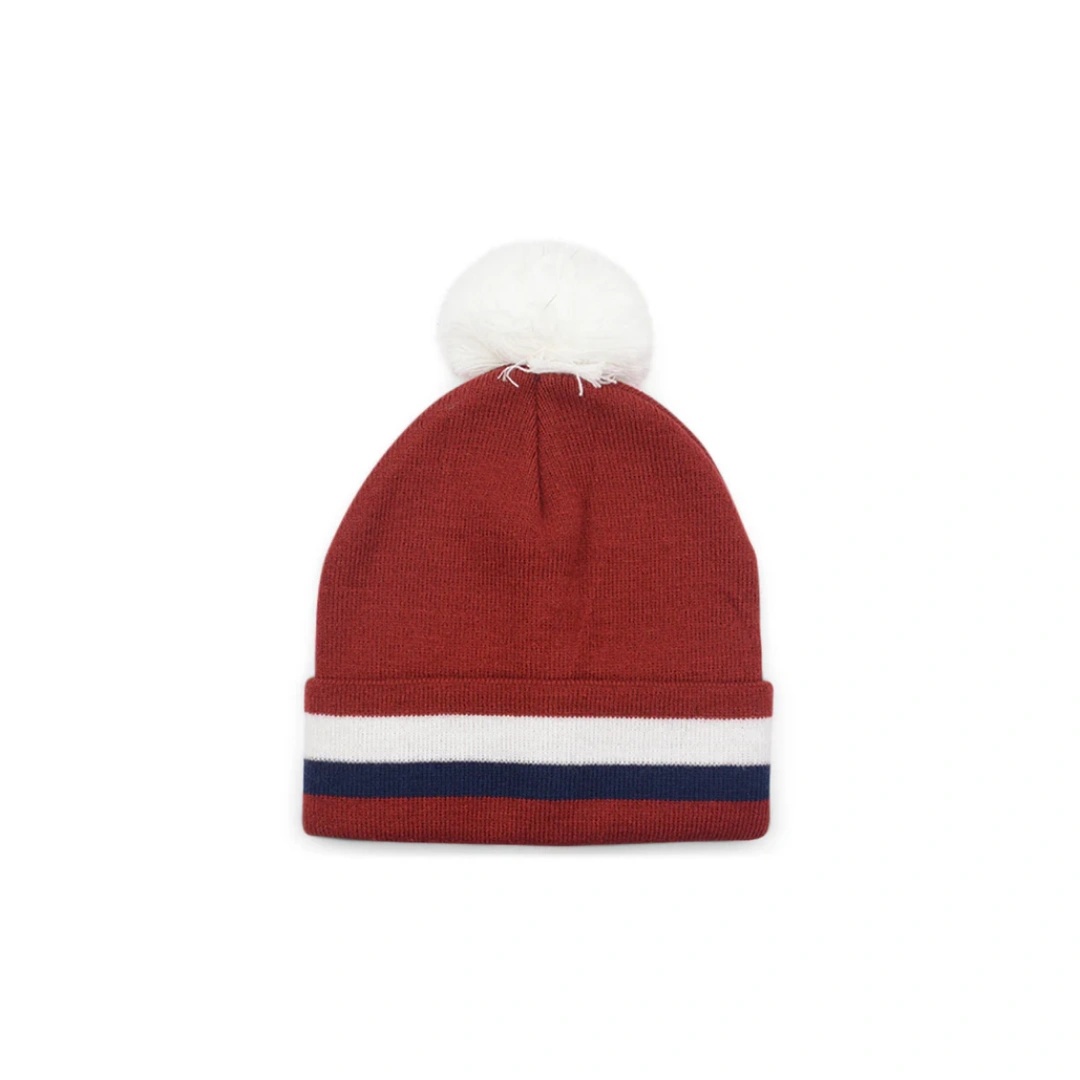 Custom Jacquard Top Ball Warm Knitted Hat Curved Brim Fruit Pattern Fashionable Sporty Style Custom Logo Print Baseball Caps