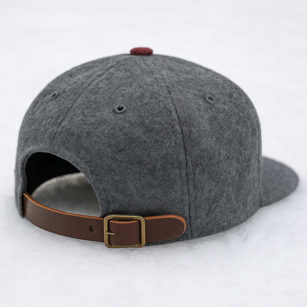 Custom Embroidered Gray Snapback Adjustable Wool Blend Baseball Cap