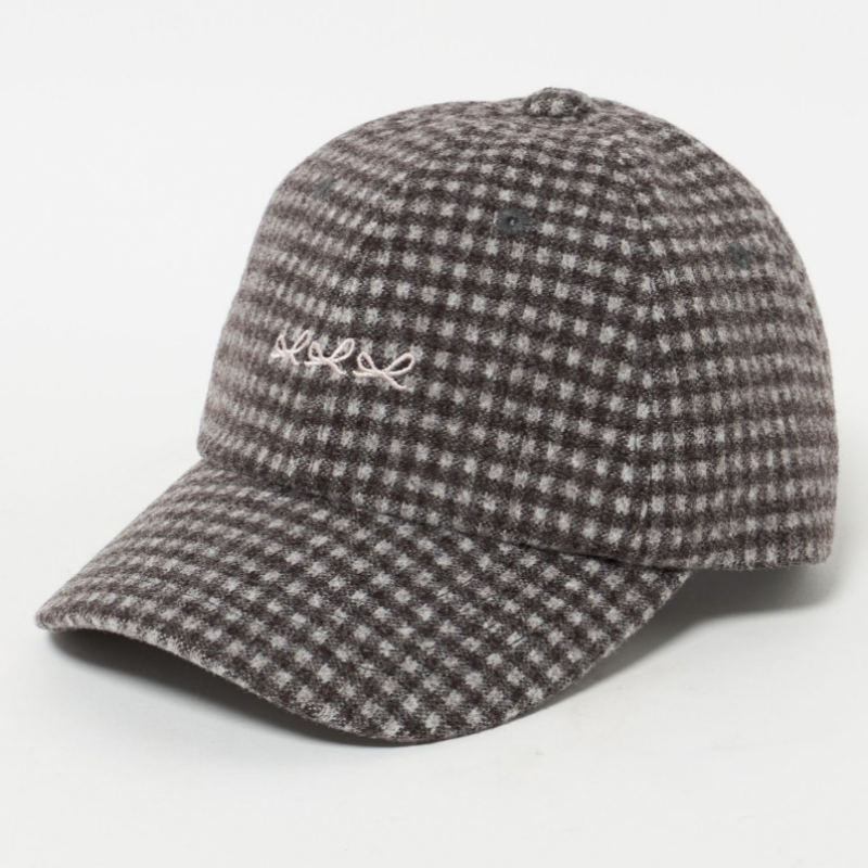 2025 New Arrival High-Quality Casual Simple Design Everyday Fit Comfortable Warm Plaid 6-Panel Wool Embroidered Baseball Cap