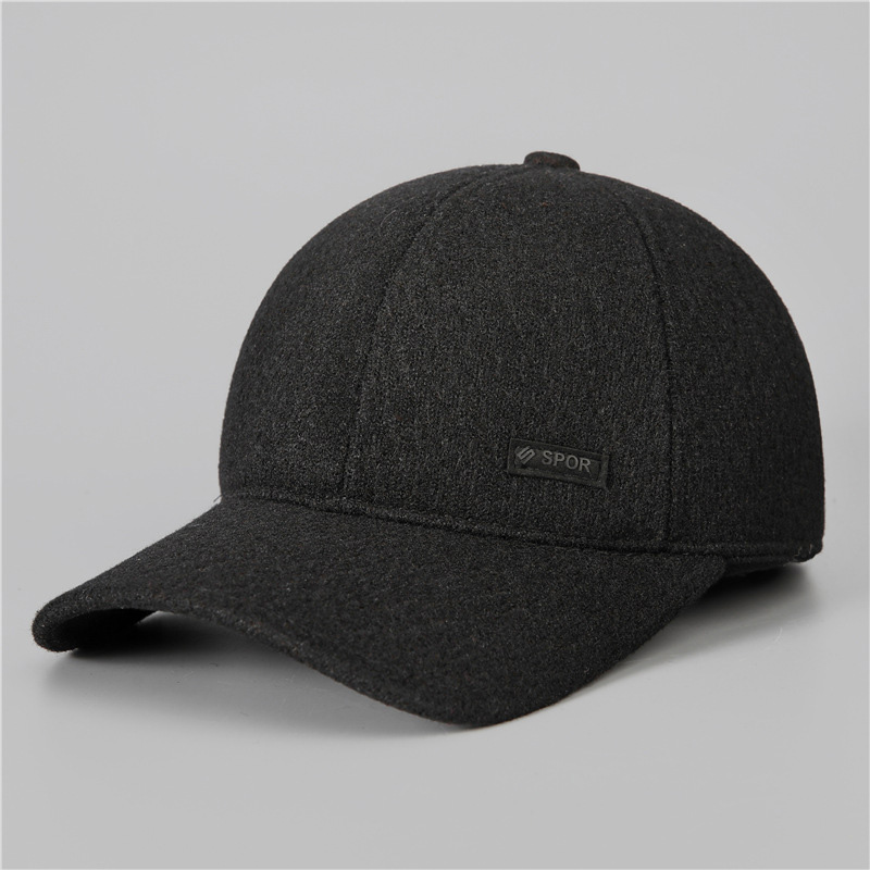 2025 Winter New Style 6-Panel Dad Hat-Wool Material-Thickened-Warm-Cold-proof Sporty Baseball Cap-Ear Protection Design