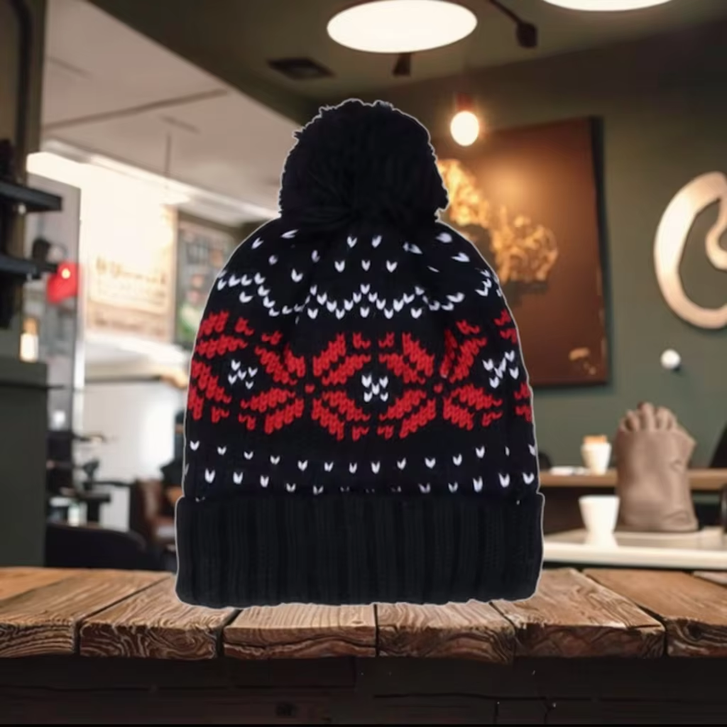 Unisex Classic Design Winter Beanie Soft Warm Stretchy Knit Pom Cotton Stylish High-Cuffed Beanie for Men Beach Travel Babies