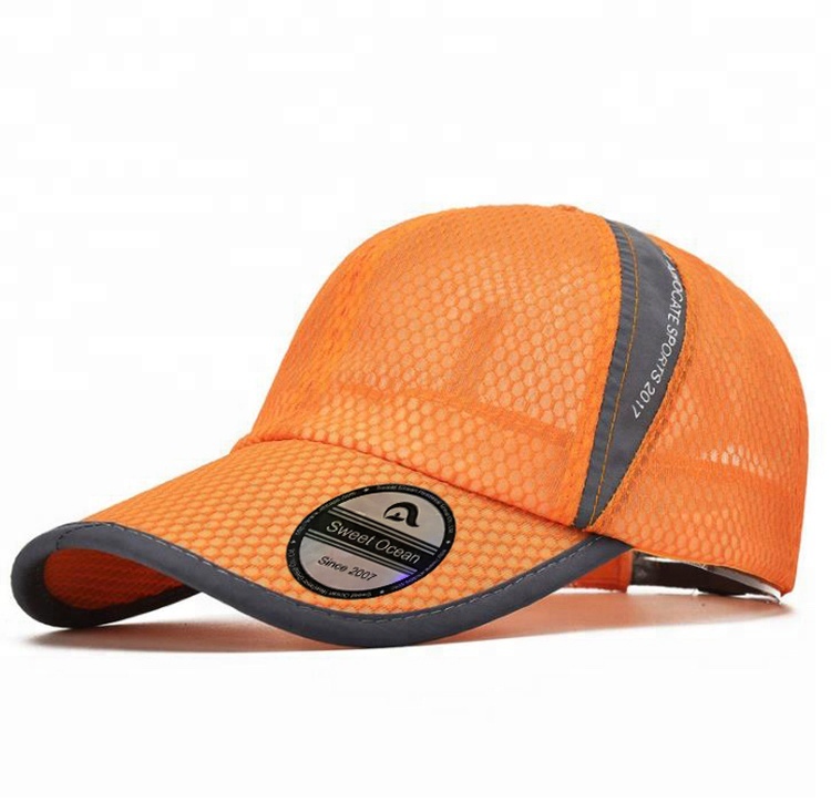 Custom High Quality Dry Fit Running Cap 6 Panel Oxford Polyester Mesh Waterproof Breathable Flat Stylish Sporty Design Letter