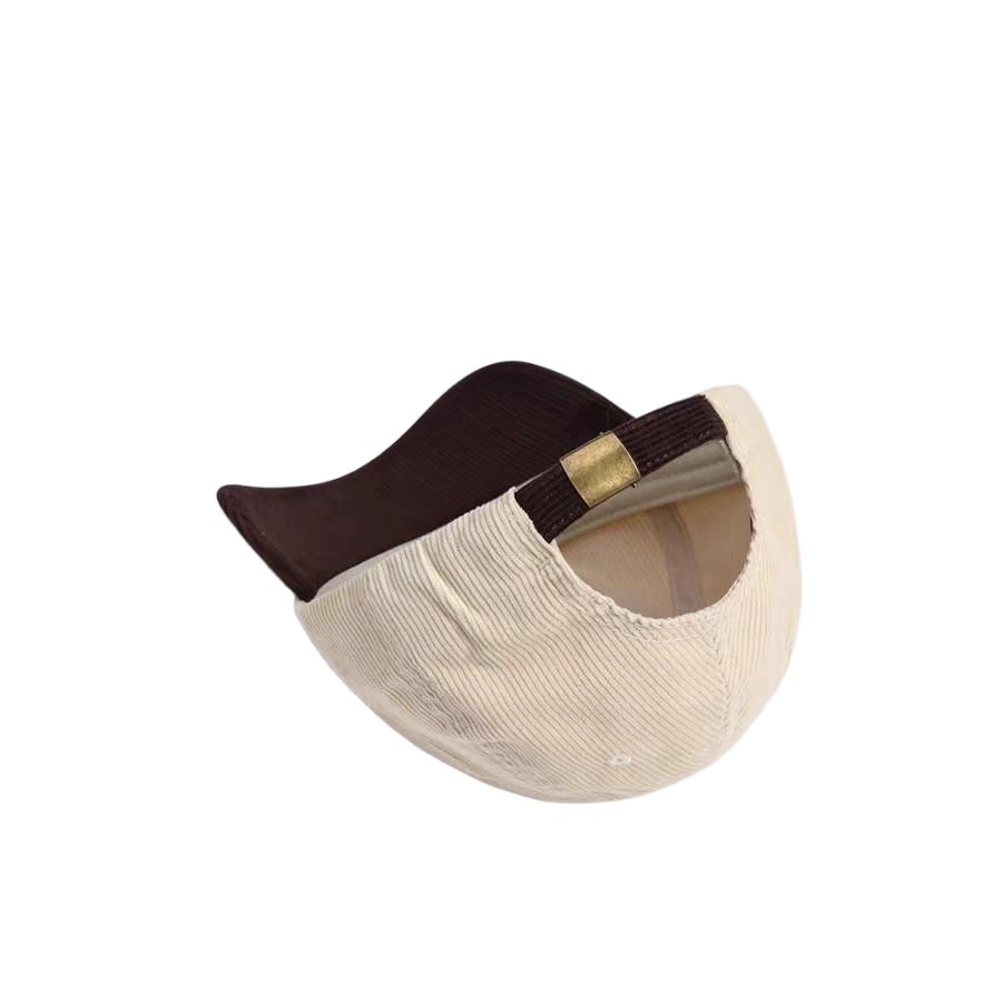 New Style Corduroy Color-Blocked Common Puff 1998 Retro Baseball Cap Unique Letter Decor Unisex for Daily Leisure Street Outfits