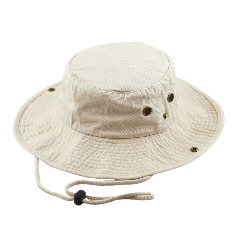 Adjustable Curved Fisherman Bucket Hat for Spring Summer Sporty Climbing Fashion with Breathable Rope String