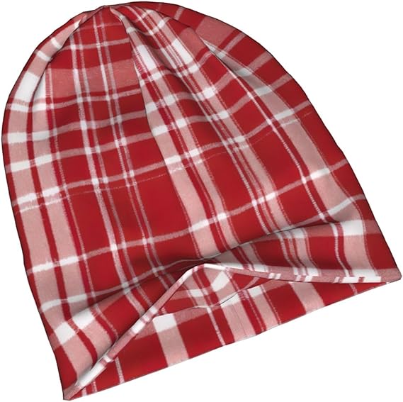 Plaid Red and Black Print Summer Fashion Beanie Men Women Unisex Knit Hat Hipster Hat