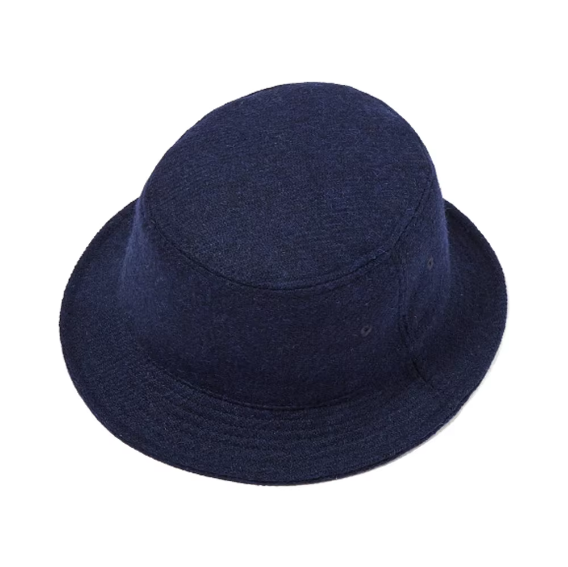 2025 New Arrival Short Brim Wool Bucket Hat with Embroidered Eyelets, Warm Breathable Adjustable Unisex Winter Fisherman Cap