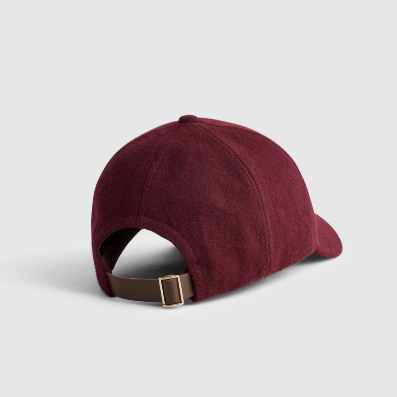 Custom Embroidered Logo 6-Panel Unstructured Luxury Wool Baseball Cap for Men Women Winter Warm Melton Blank Dad Hat Flat Brim