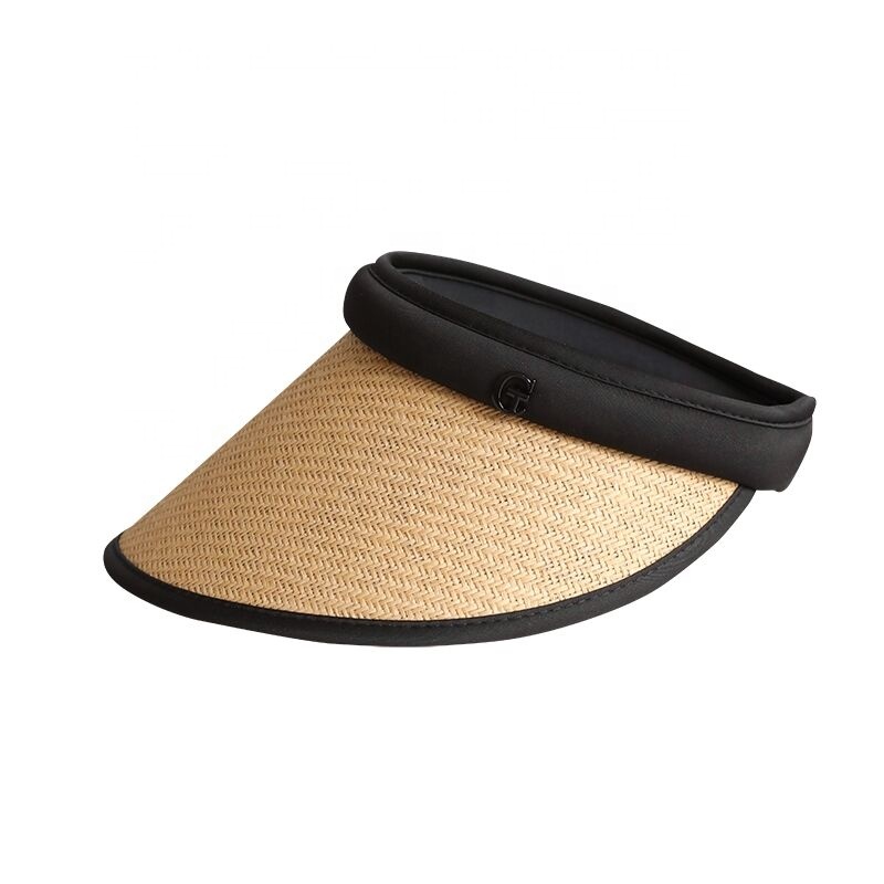 Fashion Summer Sun Shade Outdoor Sports Running Straw Hat PVC Sun Visor Cap