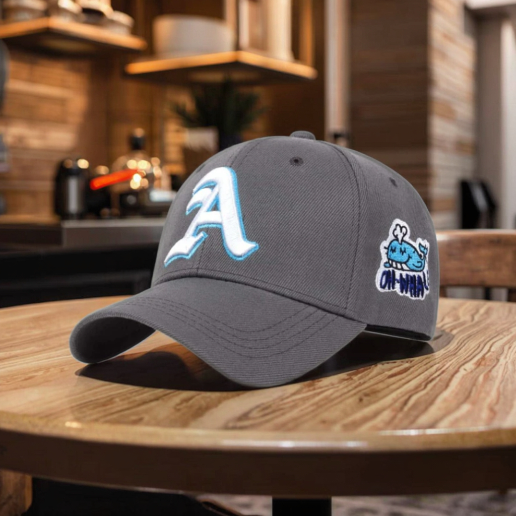 Custom 100% Cotton 6-Panel Baseball Cap Fashionable Sports Style 3D Embroidered Letter Logo Dot Puff Printing Method Sporty