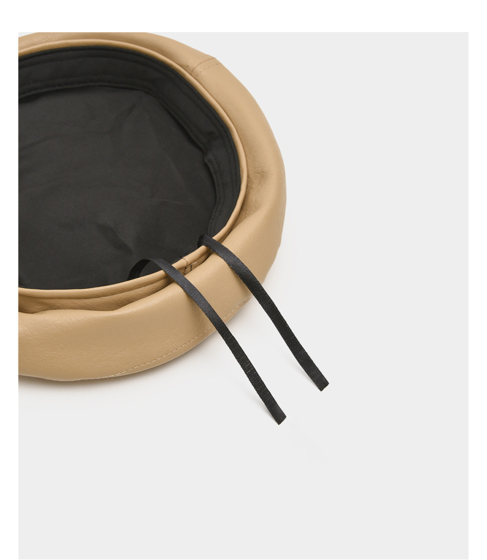 2025 New PU Leather Beret for Women, Autumn Winter Warm British Style Retro Painter Hat