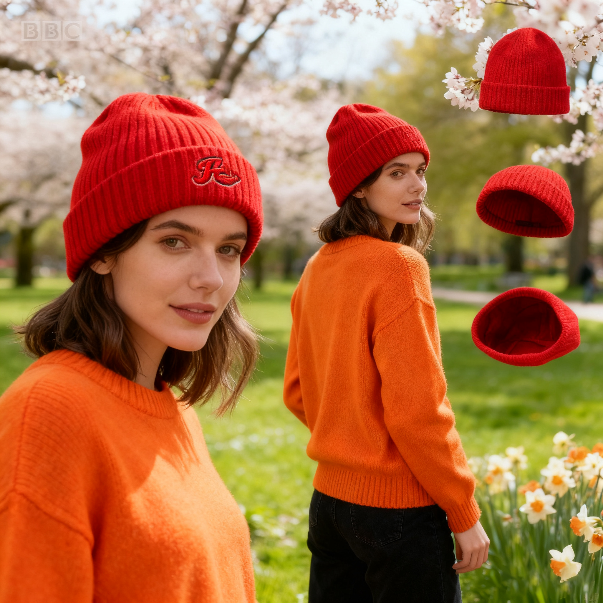 Custom Women's Embroidered Wool Warm Ribbed Winter Knitted Hats