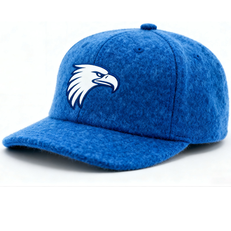 Custom Embroidered Gray Snapback Adjustable Wool Blend Baseball Cap