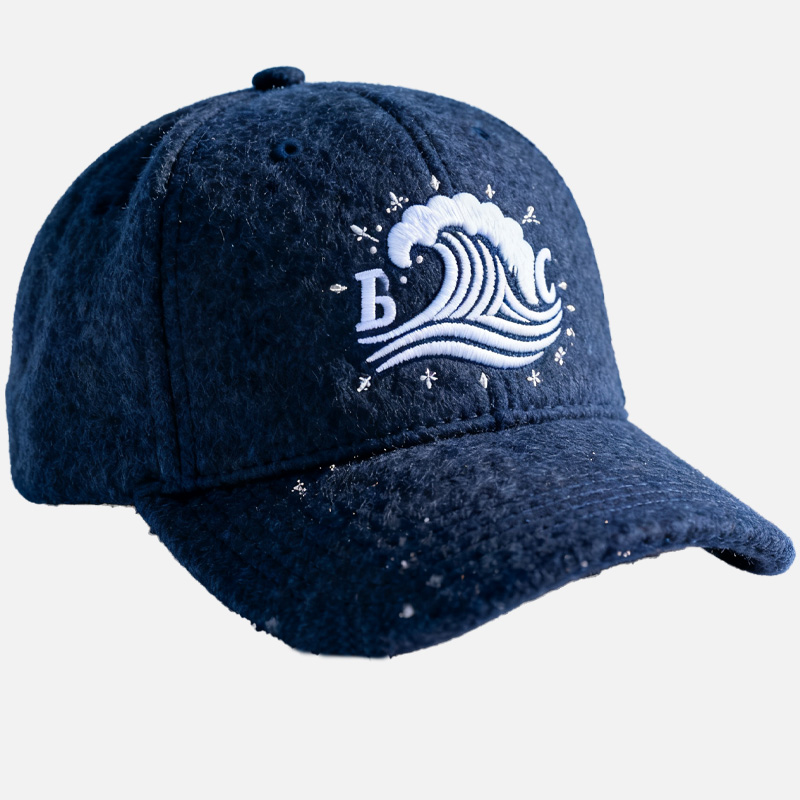 Custom Embroidered Gray Snapback Adjustable Wool Blend Baseball Cap