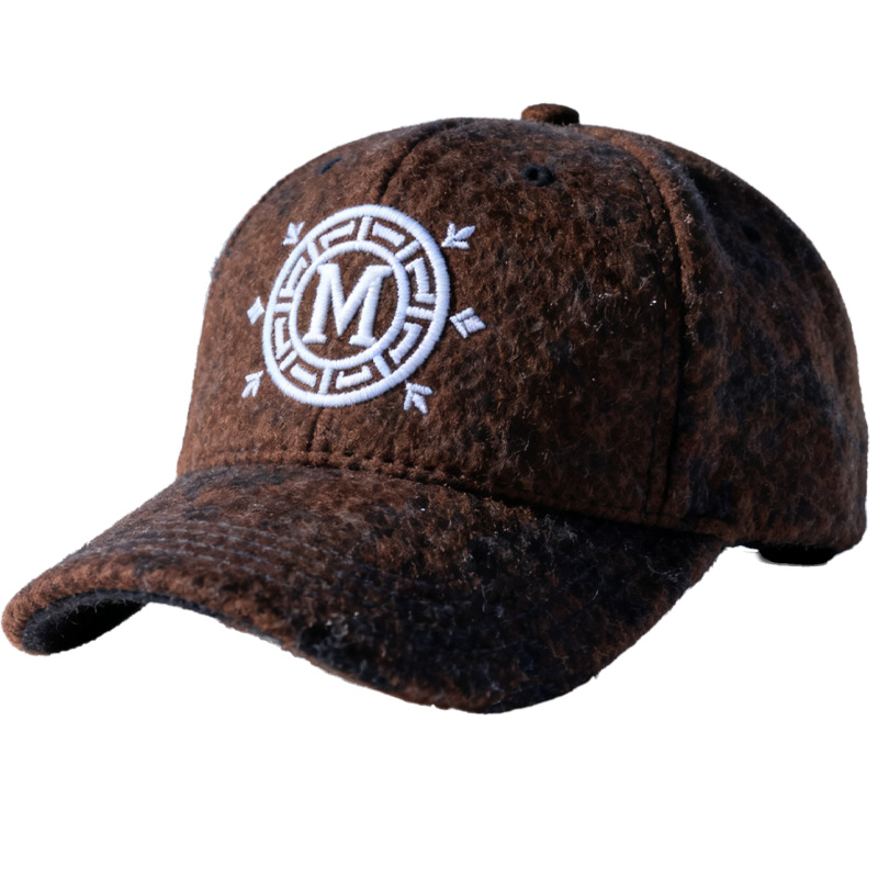 Custom Embroidered Gray Snapback Adjustable Wool Blend Baseball Cap