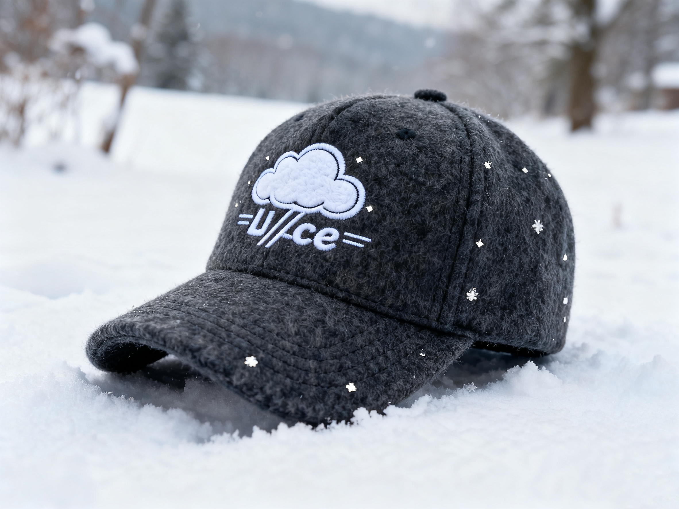 Custom Embroidered Gray Snapback Adjustable Wool Blend Baseball Cap