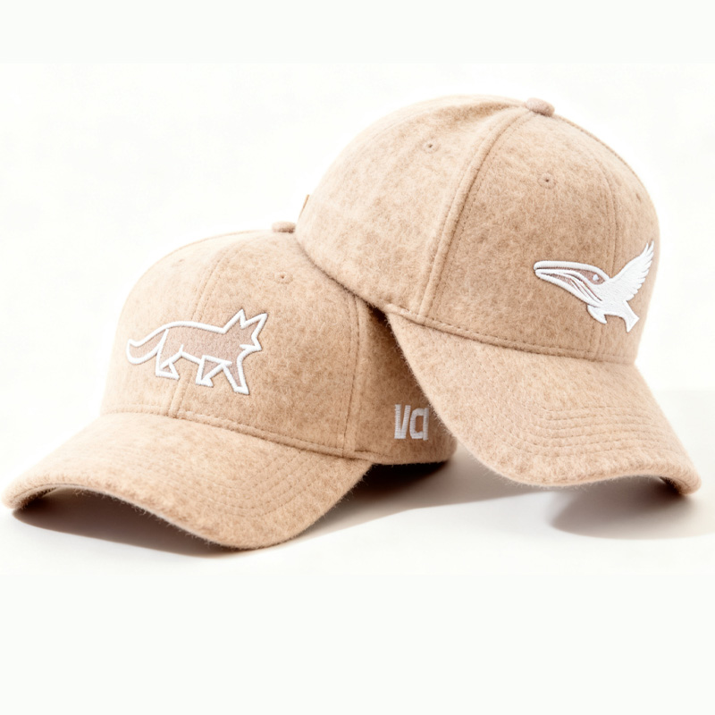 Custom Embroidered Gray Snapback Adjustable Wool Blend Baseball Cap