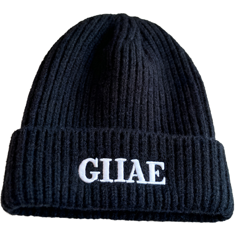 Custom Women's Embroidered Wool Warm Ribbed Winter Knitted Hats